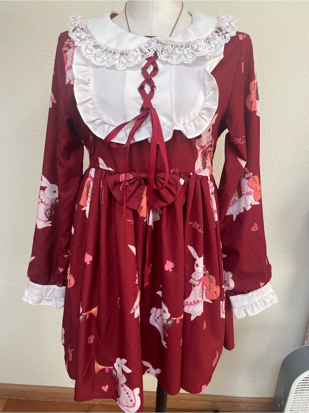 ' Burgundy Alice in wonderland dress